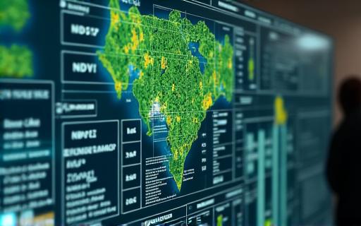 Dashboard interattiva con mappe e grafici sullo stato di una foresta.