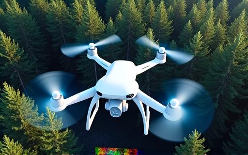 Immagine termica di una foresta catturata da un drone.